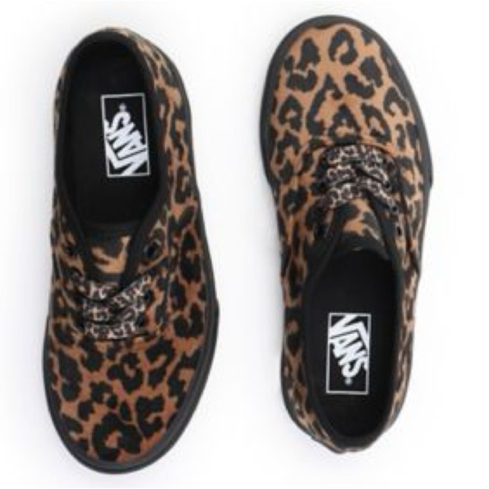 Vans Kids Authentic Leopard Print Skate Shoes - Brown/Black - Fits Woman Sz 7.5 - Picture 5 of 9